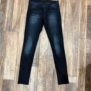 Flying Monkey Womens Black Skinny Jeans Size 27 Distressed Wash‎